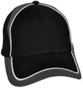 FRONT VIEW OF BASEBALL CAP BLACK/WHITE/CHARCOAL